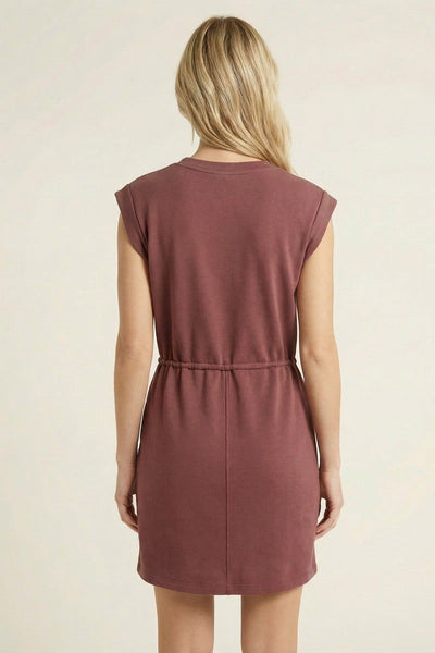Capri Drawstring Waist Dress - Marsala