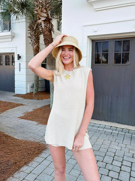 Saltair Sleeveless Knit Set - Beige