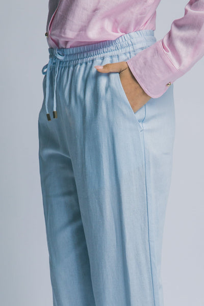Darcy Linen Pants - Blue