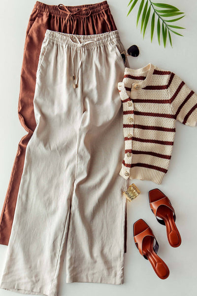 Darcy Linen Pants - Natural