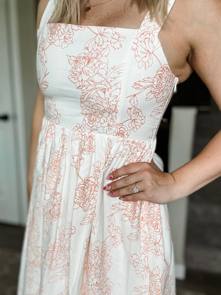 Chloe Sleeveless Midi Dress - Orange
