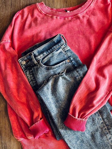 Shelby Acid Wash Pullover - SIZE LARGE