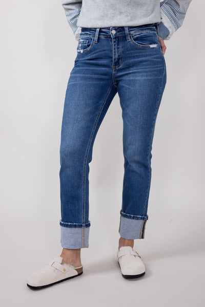 Happi Cuffed Slim Straight Jeans - SIZE 28