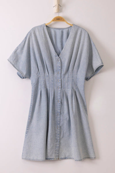 Paige Chambray Button Down Dress - Light