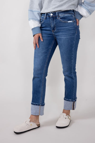 Happi Cuffed Slim Straight Jeans - SIZE 28
