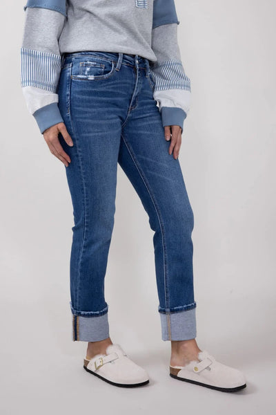 Happi Cuffed Slim Straight Jeans - SIZE 28