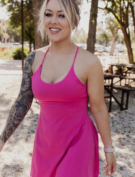 Crosscourt Activewear Dress - Pink