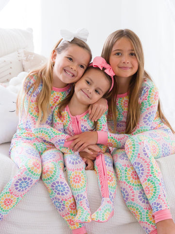 Rainbow Kaleidoscope Heart Pajamas