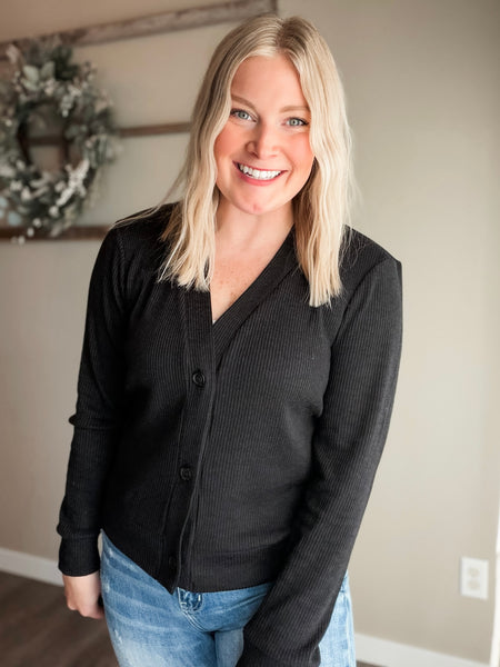 Callan Ribbed Button Down Cardigan