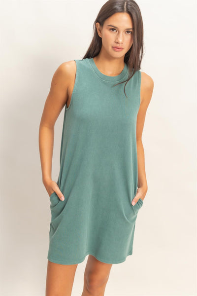 Lake Day Tank Dress - Teal - SIZE SMALL