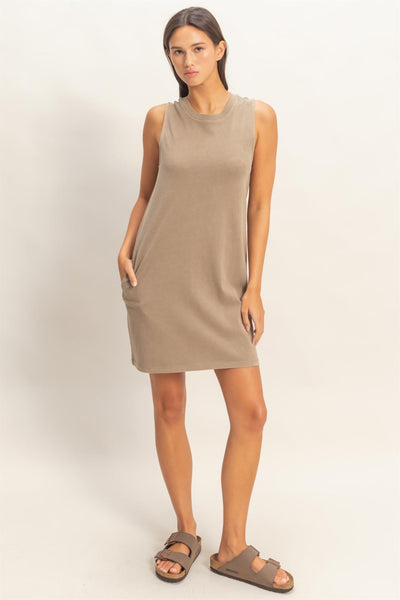Lake Day Tank Dress - Taupe - SIZE SMALL
