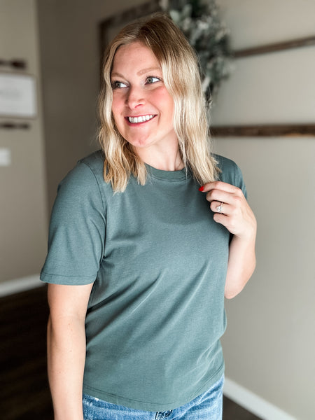 Mayden Boxy Basic Tee - Eucalyptus
