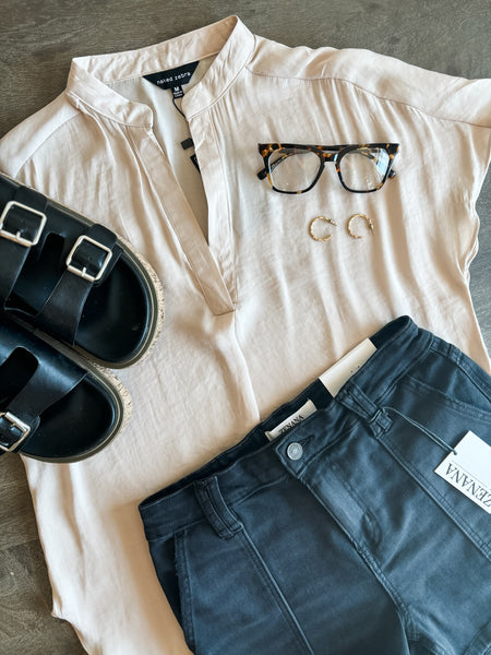 Luma V Neck Blouse - Papyrus