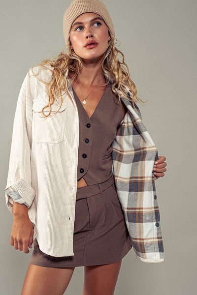 Mayley 2-In-1 Reversible Shacket - SIZE LARGE