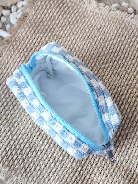 Checkered Cosmetics Bag Set