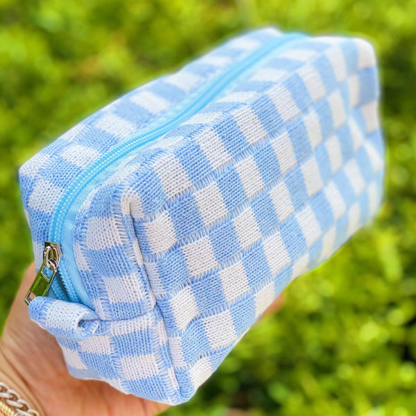 Checkered Cosmetics Bag Set