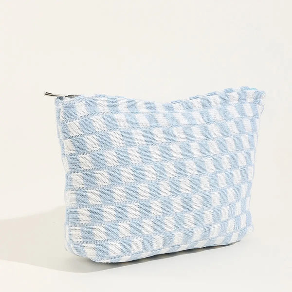 Checkered Cosmetics Bag Set