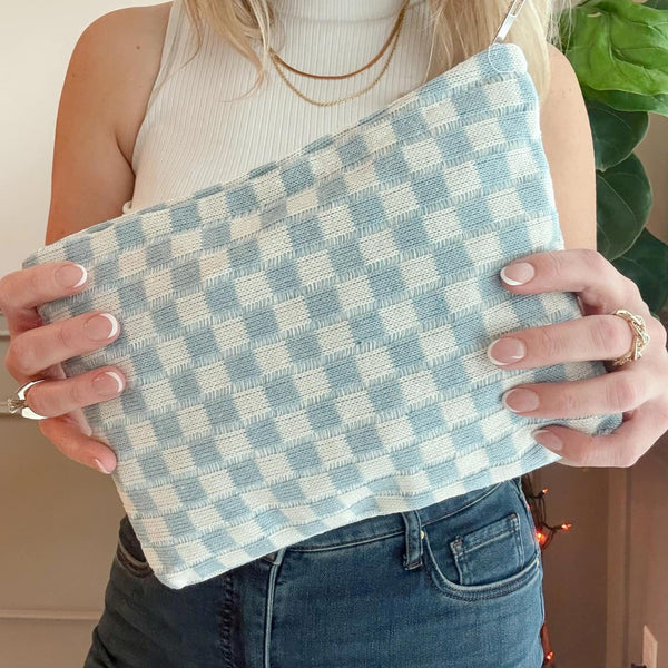 Checkered Cosmetics Bag Set