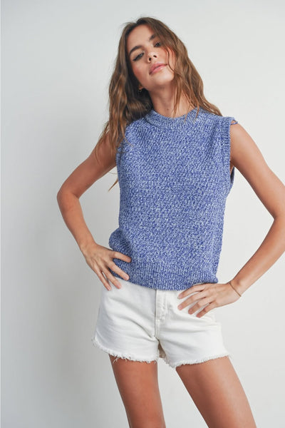 Ginny Sweater Vest Tank - Blue