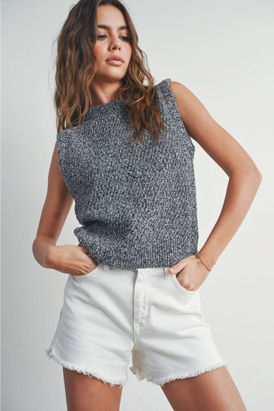 Ginny Sweater Vest Tank - Black
