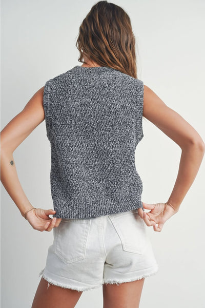 Ginny Sweater Vest Tank - Black