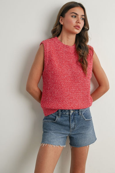 Ginny Sweater Vest Tank - Red