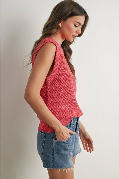 Ginny Sweater Vest Tank - Red