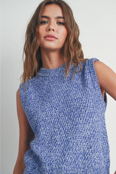 Ginny Sweater Vest Tank - Blue