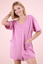 Sunshine State Mineral Wash Romper - Orchid