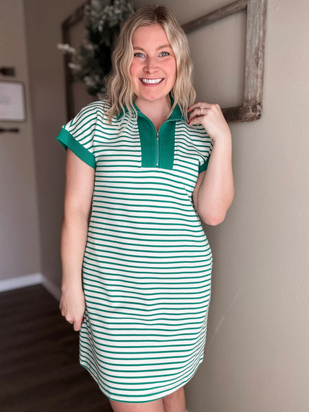 PREORDER Augusta Stripe Zip Dress