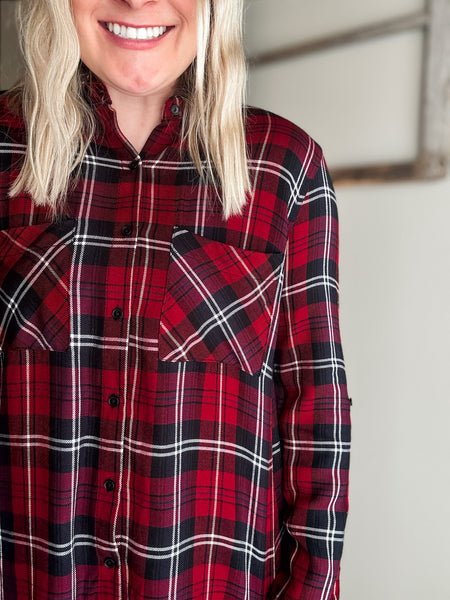 Ember Plaid Button Up
