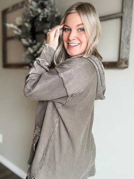 Quinley Waffle Knit Hoodie