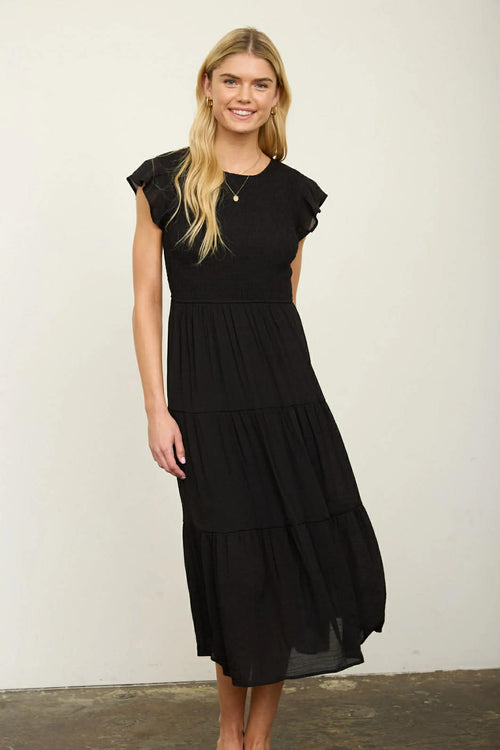 Analise Midi Dress - Black