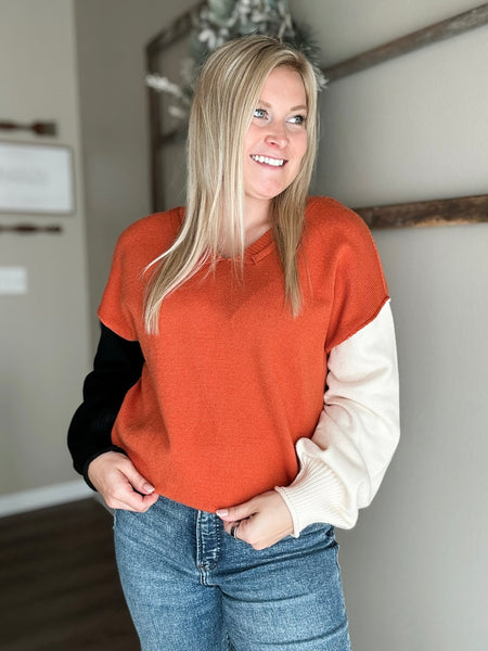 Cider Colorblock Sweater - SIZE MEDIUM