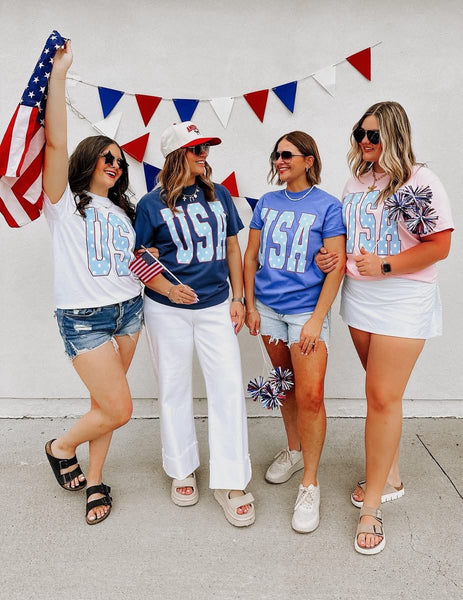 Polka Dot USA Graphic Tee - SIZE XL