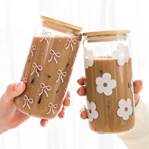 Sweet Sips Glass Tumbler - Flowers