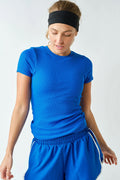 Zuri Micro-Ribbed Short Sleeve - Indigo