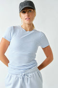 Zuri Micro-Ribbed Short Sleeve - Baby Blue