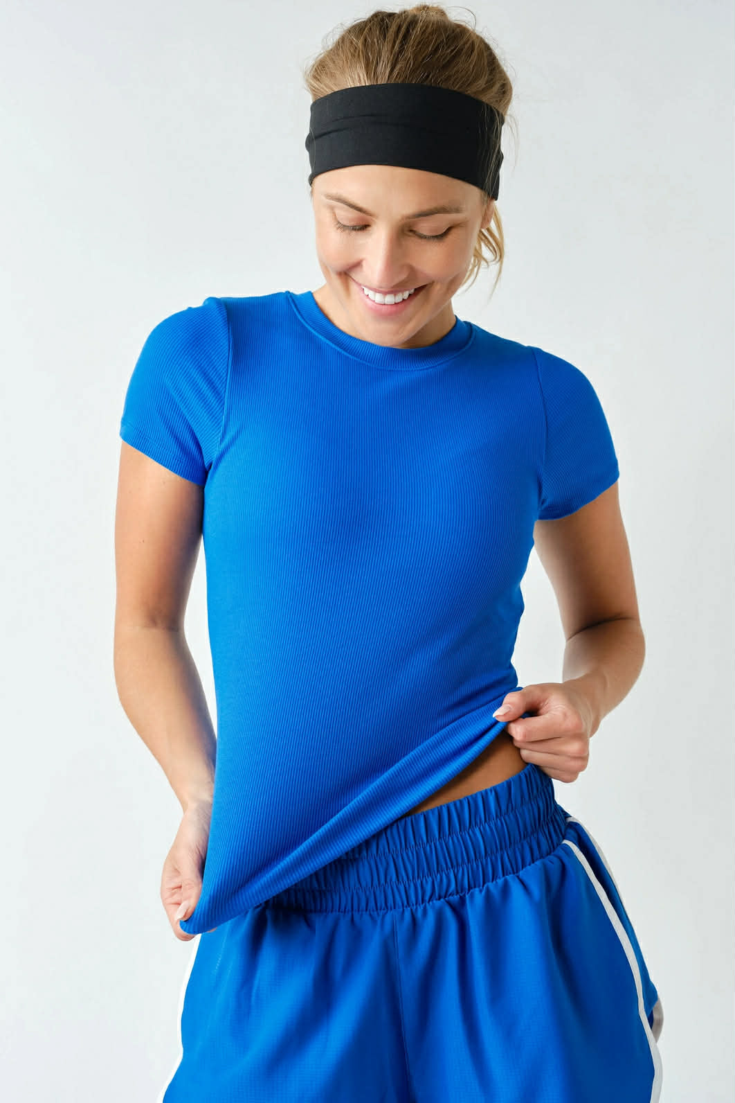 Zuri Micro-Ribbed Short Sleeve - Indigo