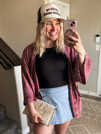 Whiskey Rose Textured Kimono
