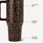 HydroJug 40 oz Traveler Tumbler - Brown Leopard