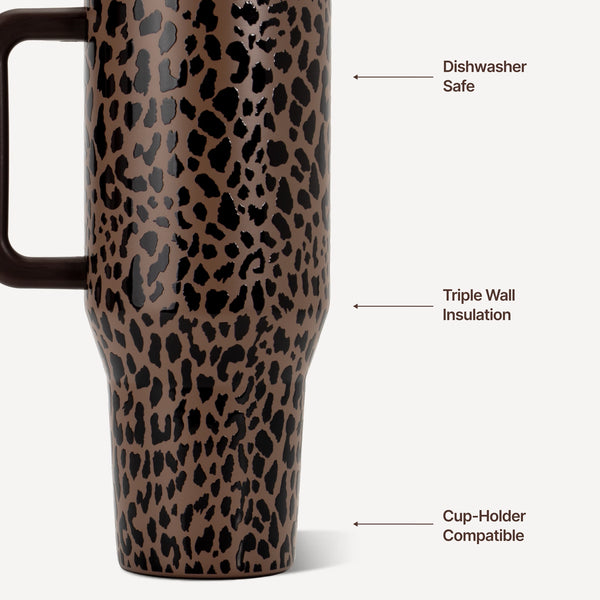 HydroJug 40 oz Traveler Tumbler - Brown Leopard
