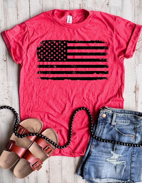 Distressed Flag Graphic Tee