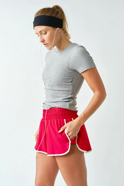 Zuri Micro-Ribbed Short Sleeve - Grey