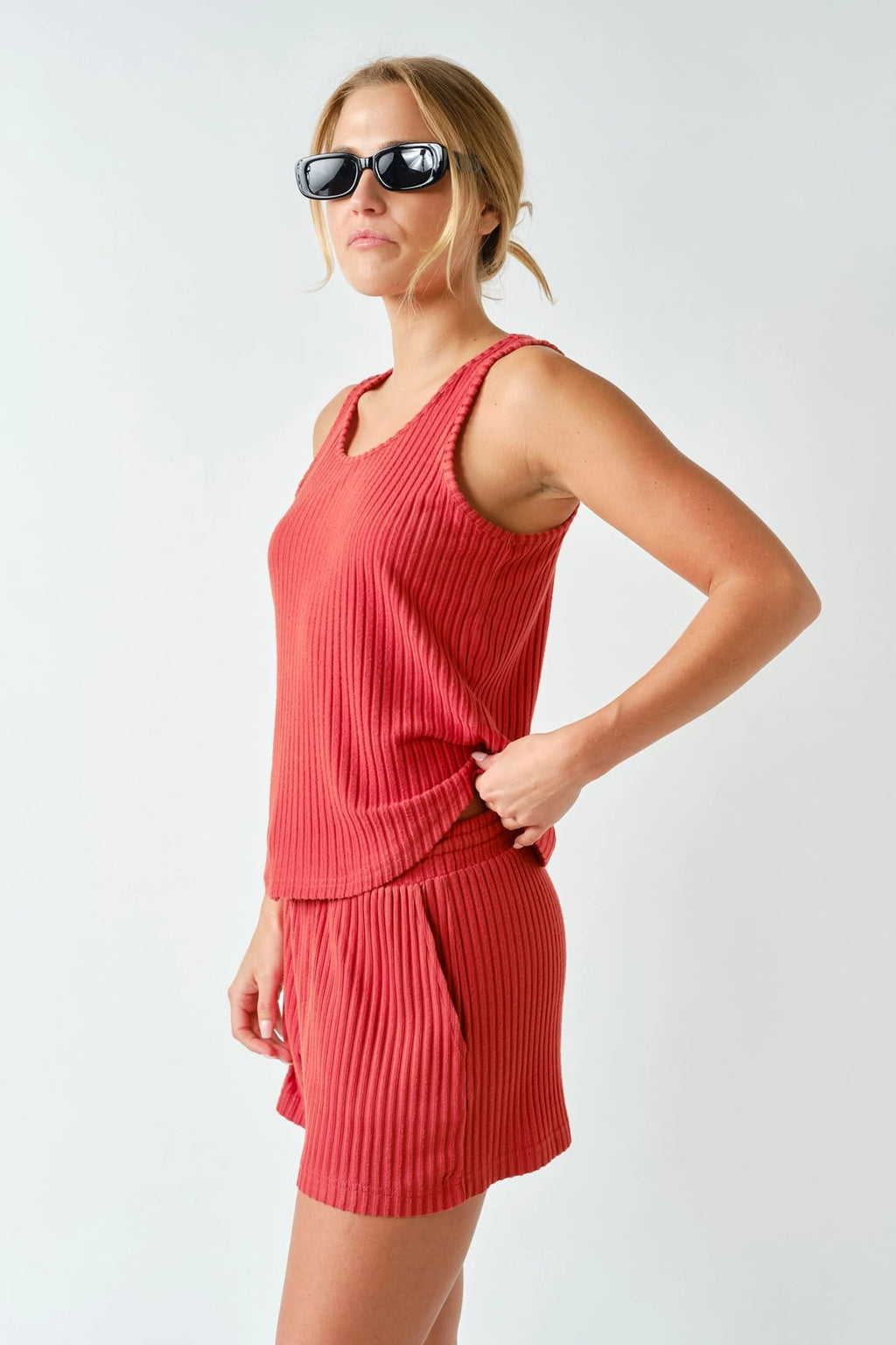 Berklie Ribbed Set - Brick
