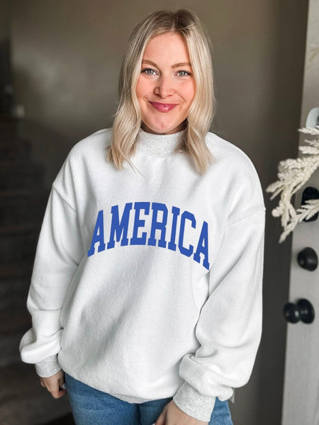 USA/America Reversible Mock Neck Sweatshirt