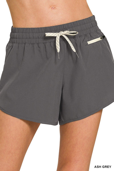 Saydee Lined Woven Shorts - Ash Grey