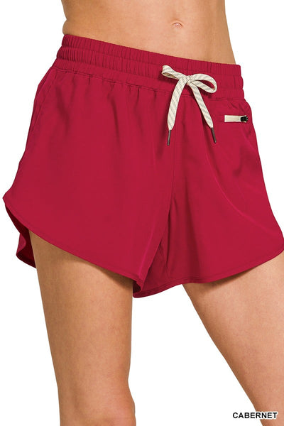 Saydee Lined Woven Shorts - Cabernet