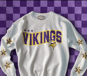 Football Star Sleeve Crewneck - SIZE XL