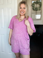 Sunshine State Mineral Wash Romper - Orchid